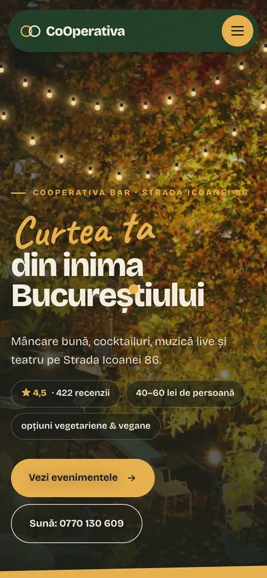 Site-ul CoOperativa pe telefon